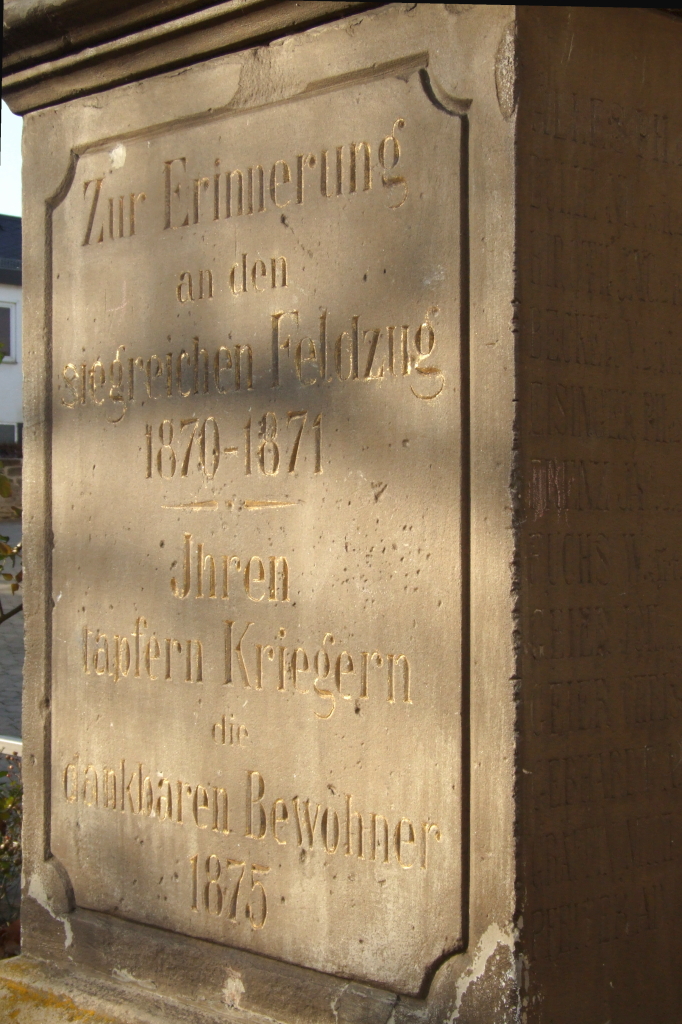Denkmal 1870 71 Inschrift unrestauriert 2006